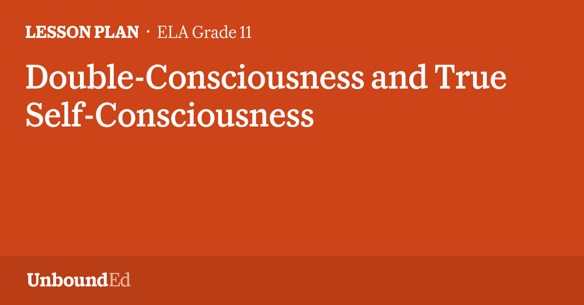 ELA G11 DoubleConsciousness and True SelfConsciousness