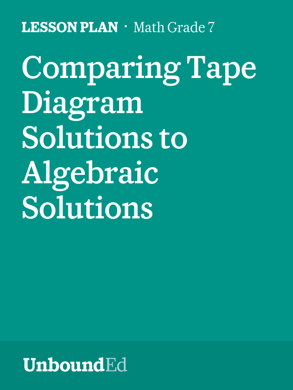 Math G7 Paring Tape Diagram Solutions To Algebraic Solutions