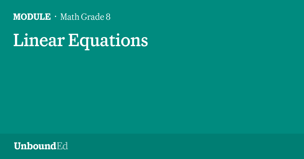 MATH G8 Linear Equations