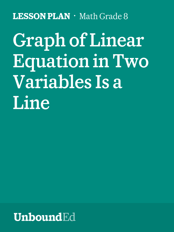 MATH G8: Graph of Linear Equation in Two Variables Is a Line